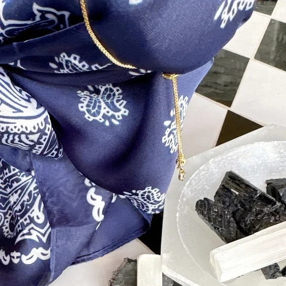 Raw black tourmaline nugget dainty gold adjustable bracelet/protection stone/ - Picture 3 of 9